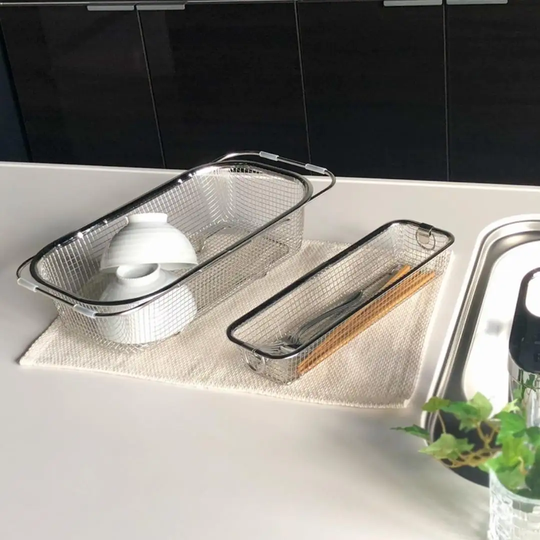 すっきり暮らす水切りかご 深型シンク渡しタイプ ＋ スリム セット 燕三条製 伸縮 水切り キッチン用品 キッチン整理 キッチン収納 bwsSELECTION [ビーワーススタイル]【017S047】