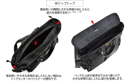 VanNuys フライヤー 3wayブリーフトート ダブルファスナー ビジネスバッグ メンズ 軽量 薄い 薄型 スリム A4 鞄 PC収納可 通勤 出張 ノートPC 誕生日 20代 30代 40代 ブラック バンナイズ ファッション  ハンドルカラー：ブラック