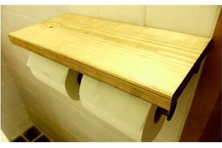 無垢材 トイレットペーパーホルダー ダブル [0887]