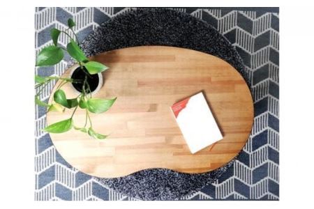 天然木 そら豆 折りたたみ ローテーブル Mサイズ [2578]