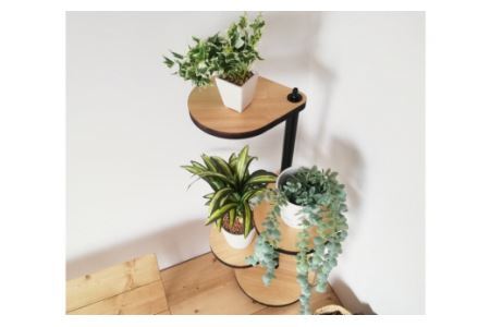 しずくのスタンドシェルフ 3段タイプ ナチュラル（天然木／完成品） [0977]