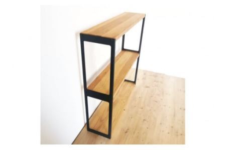 棚 MUKUとアイアンの ラック ライトブラウン W80cm×H80cm×D20cm 完成品 [0929]