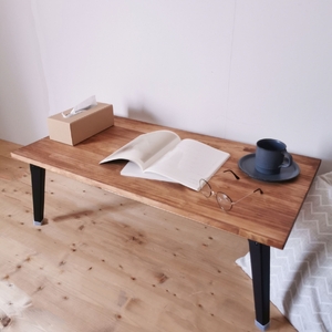 天然木 折りたたみ ローテーブル ブラウン 90×45cm 1台 完成品 [2492]