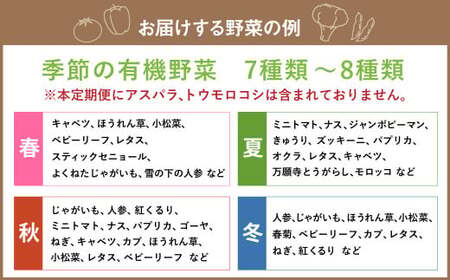 【3ヶ月定期便】有機JAS認定 季節の野菜詰め合わせ ～有機野菜セットC～