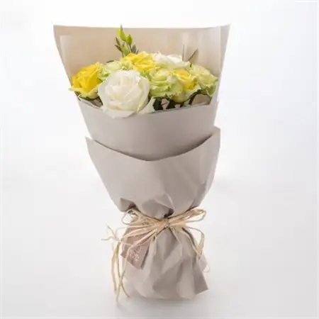 ホシファーム　フリルブーケ　ホワイトイエロー　グリーン12本_花・観葉植物  花 _【配送不可地域：離島】【1465227】