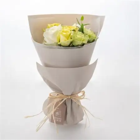 ホシファーム　フリルブーケ　ホワイトイエローグリーン　8本_花・観葉植物  花 _【配送不可地域：離島】【1465228】