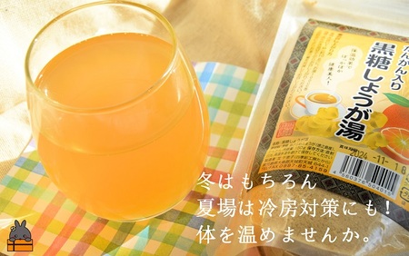 ～ポカポカだよ～たんかん入り黒糖しょうが湯（2袋）( 生姜湯 生姜 ショウガ 黒糖 黒砂糖 タンカン ざらめ ザラメ 飲み物 ドリンク 保温 ぽかぽか 徳之島 奄美 鹿児島 ポストイン レターパックライト )
