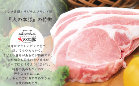 【定期便3回】火の本豚 豚 ロース （2400ｇ） 豚肉