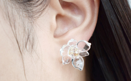 ネックレス・ピアスセット iriser ミズアオイ ｜ ネックレス・ピアス