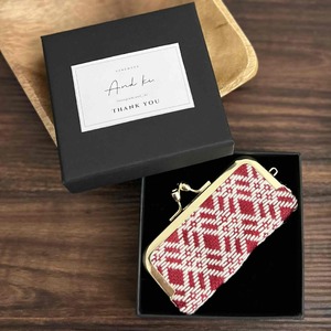 こぎん刺し　印鑑ケース（赤×生成り）ハンドメイド印鑑ケース手作り 青森県五所川原市