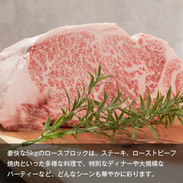 【A5ランク限定】淡路島産黒毛和牛 ロースブロック 5kg【神戸牛】    ブロック