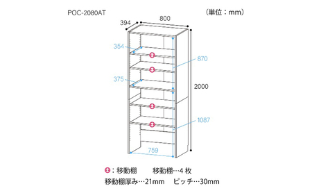 高さ2m壁面フリーラック　幅80cmホワイト インテリア お部屋 オープン型 大型収納 スーツケース 収納ボックス 出し入れ ワイド 免震補助バンド 安心 