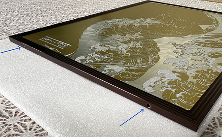 Metal Artwork 金属絵画「富嶽三十六景 神奈川沖浪裏」 ブラウン＋シャンパンゴールド インテリア 飾り デジタル製作 アートパネル アート 雑貨 和テイスト 浮世絵 