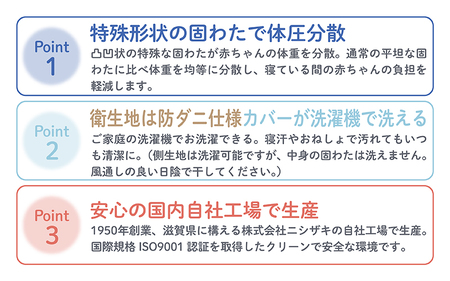 防ダニ生地 へたりにくい体圧分散敷布団 70×120cm