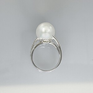 【ふるなび限定】【一点もの】Pt900　白蝶真珠ダイヤモンドリング　FR13　K05076-H　FN-Limited-SP