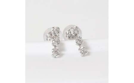 プラチナ 0.14ct ラインダイヤモンドピアス  山梨 プラチナ PT850 ジュエリー アクセサリー プラチナ850 ダイヤモンド レディース ダイヤ0.07ct×2 カラット ダイヤモンド 山梨県 甲斐市 BQ-46