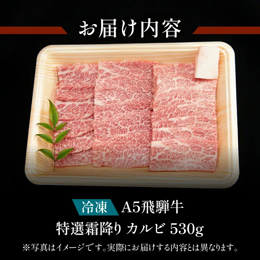 飛騨牛 特選霜降りカルビ 530g【11-1020】