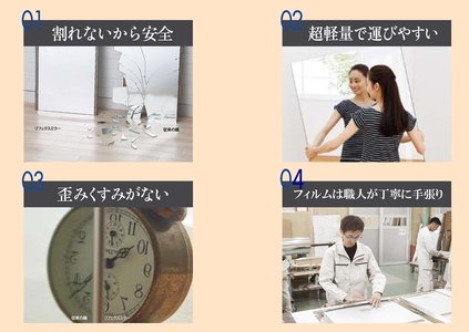 リフェクスミラー姿見 バリエ ダブル (フィルムミラー) RMV-2-GL (幅60cm×高さ100cm×厚み2cm)グリッターゴールド [0716]