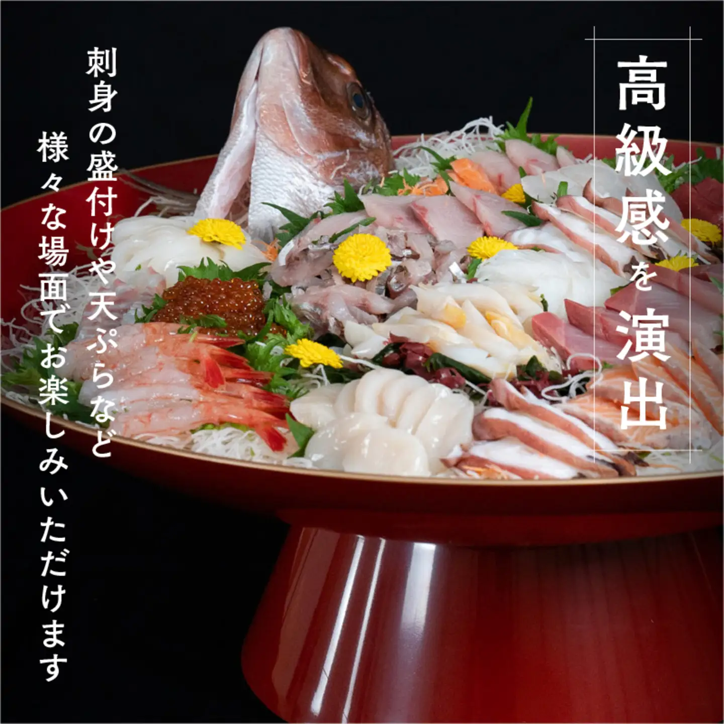 2尺(Φ660×215)大盃膳　朱鉄仙　目皿付(Φ470×15)