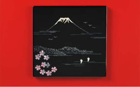 ［高岡漆器］ パネル 富士に桜（貝入） インテリア 工芸品  FAD-1229