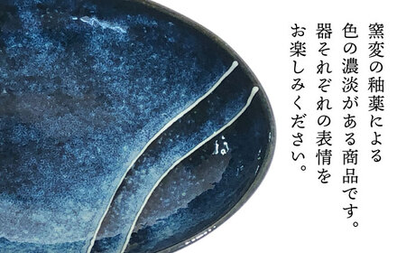 【美濃焼】青の時代 カレー皿 2点 セット【山正各務陶器】535107 食器 プレート 皿 鉢 ボウル カレー皿 パスタ皿 青 ブルー ネイビー ギフト 送料無料[MFW006]