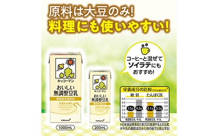 豆乳 おいしい無調整豆乳 1000ml×18本 【定期便3回】  キッコーマン 【価格改定XA】
