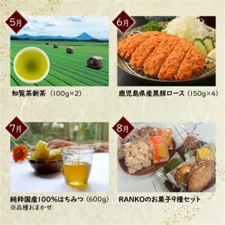 【発送月固定定期便】南九州市知覧うまいもん定期便全12回【配送不可地域：離島】【4014689】