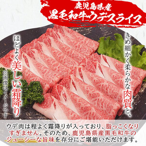 ＜入金確認後、2週間以内に発送！＞【数量限定】和牛日本一！鹿児島黒毛和牛ウデスライス（計2kg） b8-025-2w