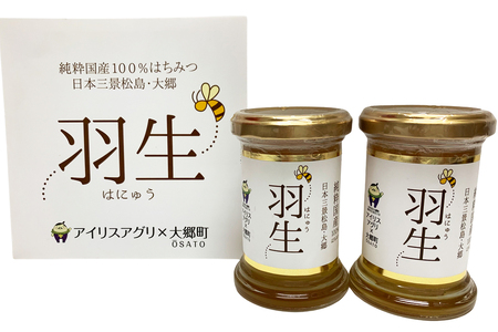アイリスアグリ 純粋国産100%はちみつ (大郷町産) 羽生 110g×2本 [0159]
