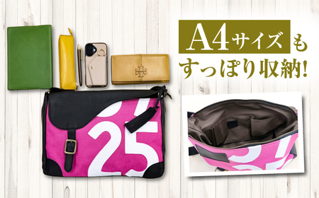 【JRA/日本中央競馬会】【ピンク×白】調教用ゼッケンを使用したバッグ【steed サドル】[BIAD016-1] 