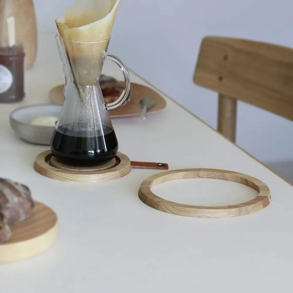 Rings pot coaster　natural/SASAKI【旭川クラフト(木製品/鍋敷き)】リングスポットコースター / ササキ工芸_03266