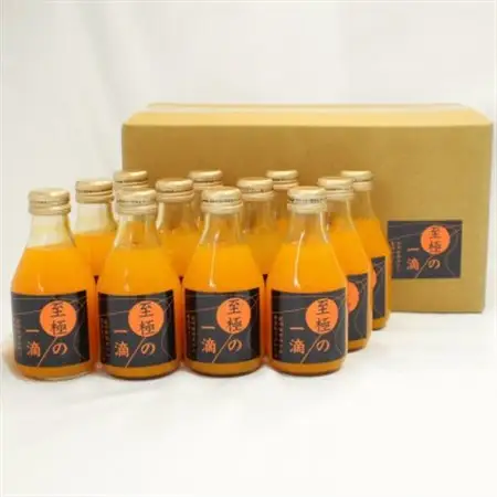 【無添加】田村みかんの新鮮100%ジュース「至極の一滴」180ml×12本入り(日高町)【1406580】