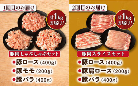 【5回定期便】ナルちゃんファーム 豚肉三昧お楽しみコース 総量5.4kg（豚肉しゃぶしゃぶ・スライス・焼肉・とんかつ計4kg ハムセット1.4kg）/ 豚肉 ロースハム ハム はむ ウインナー ういんなー ソーセージ そーせーじ フランク 豚ロース ロース ろーす 豚モモ モモ もも 豚バラ 焼肉 しゃぶしゃぶ スライス 豚肉定期便 / 大村市 / おおむら夢ファームシュシュ[ACAA075]