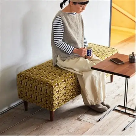 130 Bench(130ベンチ)モコ グリーン BR鉛筆脚【SWOF】_雑貨・日用品 椅子・チェア・ソファ 家具・インテリア _【1477180】