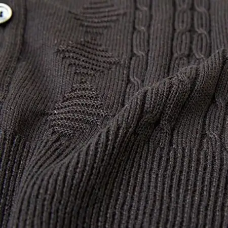 模様有 メンズニット オープンベスト クロ M寸 15150_装飾品・工芸品 男性・メンズ 洋服 _【1219750】