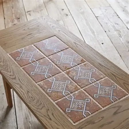 Majolica Tile Table【タイル色:ライトブラウン(艶消し)】【SWOF】_雑貨・日用品 机・テーブル 家具・インテリア _【1478108】