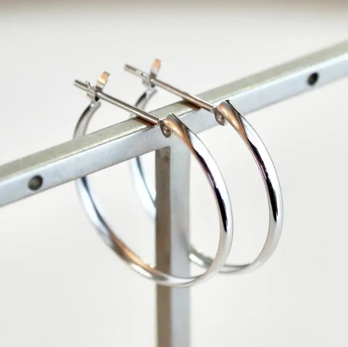 Pt900 プラチナ 地金 フープピアス(直径20mm) 保証書付 KO-0012 SWAD006