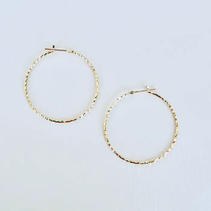 K18 イエローゴールド キラキラカット フープピアス (直径40mm) 保証書付 KO-0018 SWAD015