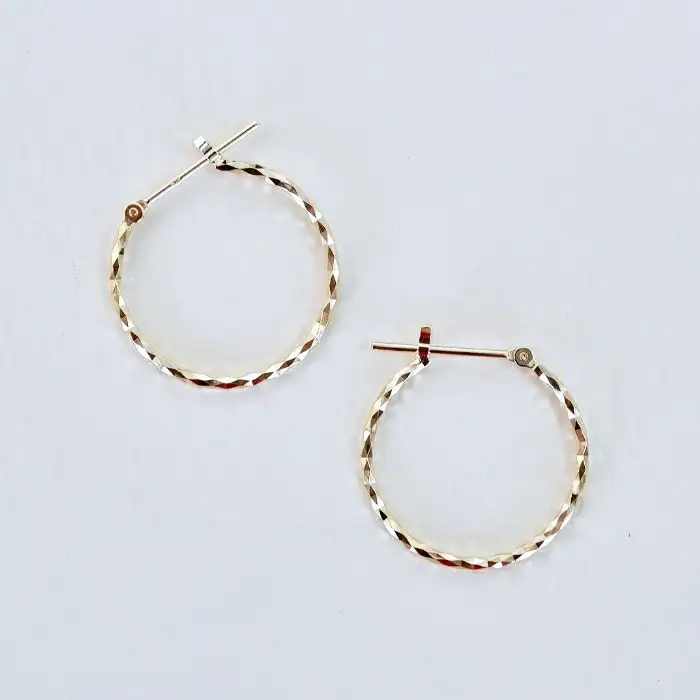 K18 イエローゴールド キラキラカット フープピアス (直径20mm) 保証書付 KO-0017 SWAD014