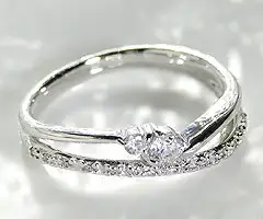 指輪 天然 ダイヤモンド 0.20ct 重ね付け風 エタニティ SIクラス【pt950】r-102（KRP）M66-1410