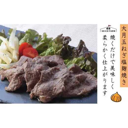 「お肉屋さんの大月玉ねぎ塩麹漬け」 牛＆豚 1.4kgセット