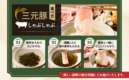日本の米育ち平田牧場 三元豚ロースしゃぶしゃぶ 300g×3パック（計900g）　T036-008 肉 豚肉