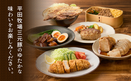 日本の米育ち平田牧場 三元豚ロースブロック（600g）・バラブロック（600g）・挽肉（300g）計1.5kg　T036-010 肉 豚肉