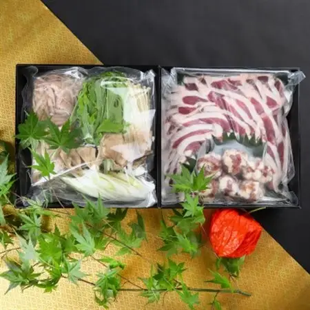 岩手県産合鴨「京風しゃぶしゃぶ鍋セット　2人前」　地鶏料理専門店　川崎鳥匠_肉 鴨肉  かも カモ ダック  惣菜・加工品 肉 鍋 なべ ナベ_【配送不可地域：離島・北海道・沖縄県・東北・中国・四国・九州】【1460785】