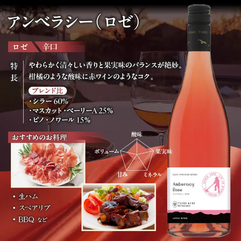 【数量限定】アンベラシー飲み比べ3本セット(レッド・ロゼ・ホワイト) 酒 飲料 アルコール 国産_T014-0095