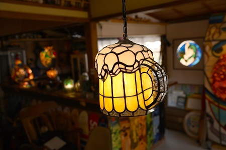 ステンドグラス ランプ 《 生ビールタイプ 》 照明器具一式 インテリア 立体 LED ステンドグラスフィギュア [530JL001]