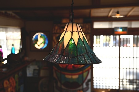 ステンドグラス ランプ 《 富士山タイプ 》 照明器具一式 インテリア 立体 LED ステンドグラスフィギュア [530JL002]