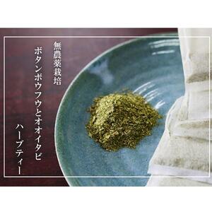 【無農薬栽培】「バジリコ粉末」「ボタンボウフウ（長命草）粉末」「ボタンボウフウと大崖石榴茶 （長命草とオオイタビハーブティー）」 3袋セット