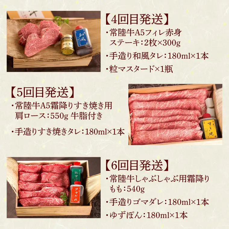 6ヶ月 定期便 肉 常陸牛 Cコース  肉のイイジマ（DU-109）