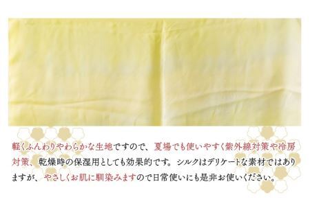 草木染めやわらか羽二重ストール 黄緑 ぼかし染め [B-053001]